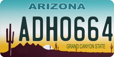 AZ license plate ADH0664