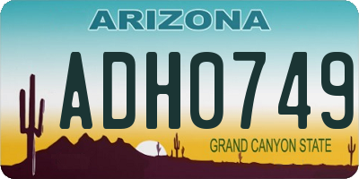 AZ license plate ADH0749