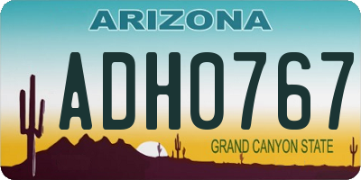 AZ license plate ADH0767