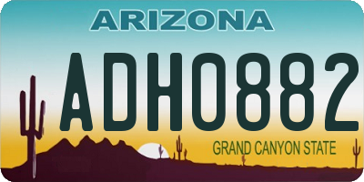 AZ license plate ADH0882