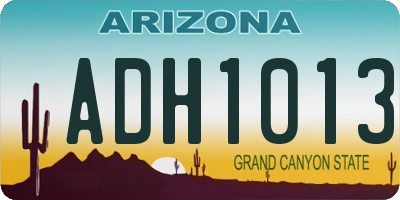 AZ license plate ADH1013