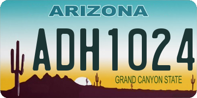 AZ license plate ADH1024