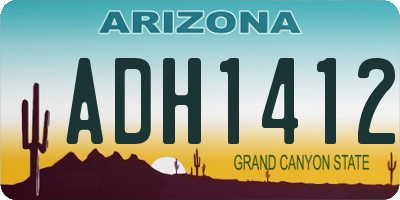 AZ license plate ADH1412