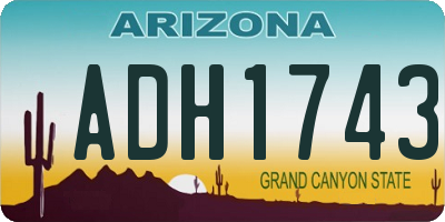 AZ license plate ADH1743