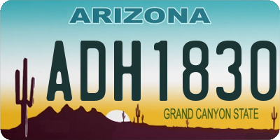 AZ license plate ADH1830