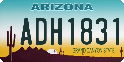 AZ license plate ADH1831