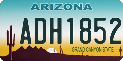 AZ license plate ADH1852