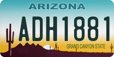 AZ license plate ADH1881