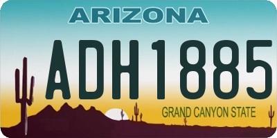 AZ license plate ADH1885