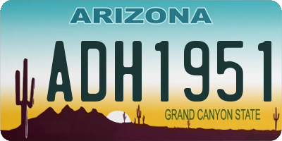 AZ license plate ADH1951