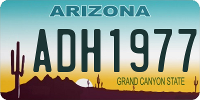 AZ license plate ADH1977
