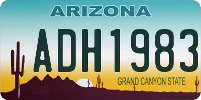 AZ license plate ADH1983