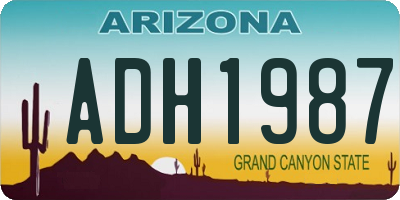 AZ license plate ADH1987
