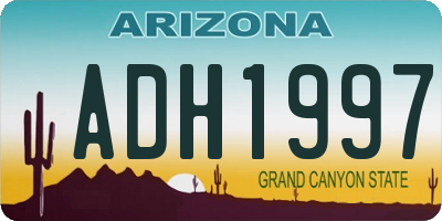 AZ license plate ADH1997