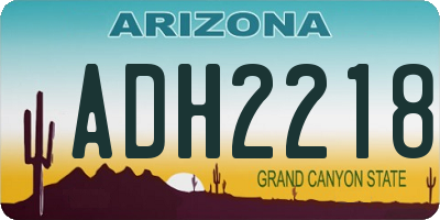 AZ license plate ADH2218