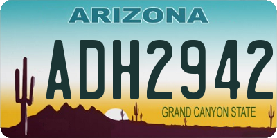 AZ license plate ADH2942