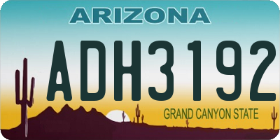 AZ license plate ADH3192