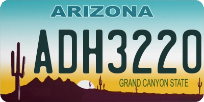 AZ license plate ADH3220