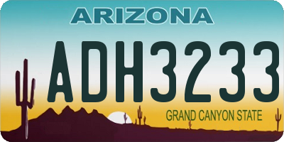 AZ license plate ADH3233