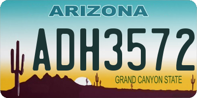 AZ license plate ADH3572
