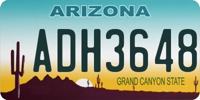 AZ license plate ADH3648