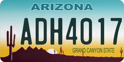 AZ license plate ADH4017