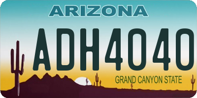 AZ license plate ADH4040