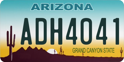 AZ license plate ADH4041