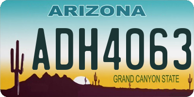 AZ license plate ADH4063