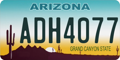 AZ license plate ADH4077