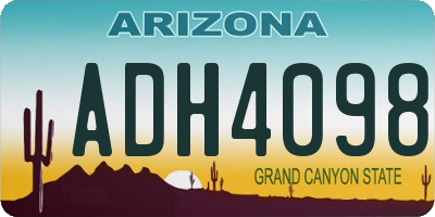 AZ license plate ADH4098