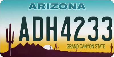 AZ license plate ADH4233