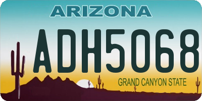 AZ license plate ADH5068