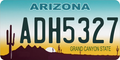 AZ license plate ADH5327