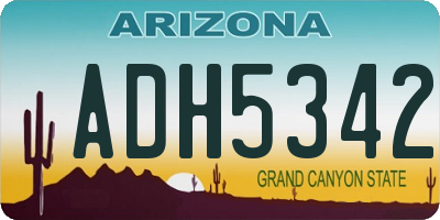 AZ license plate ADH5342