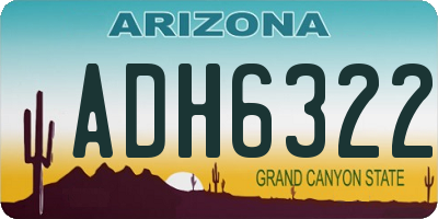 AZ license plate ADH6322