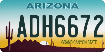 AZ license plate ADH6672