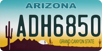 AZ license plate ADH6850
