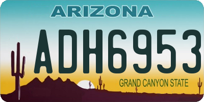 AZ license plate ADH6953