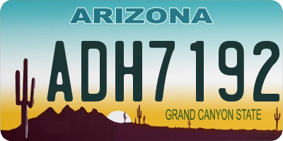 AZ license plate ADH7192