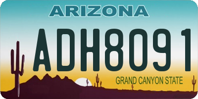 AZ license plate ADH8091