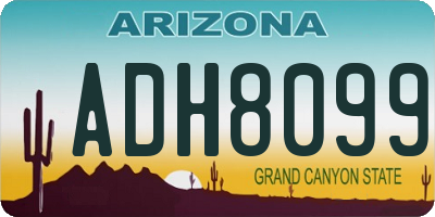 AZ license plate ADH8099