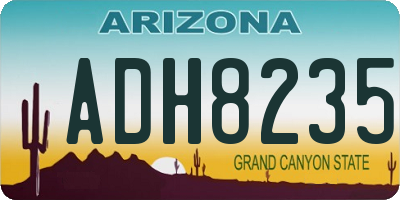 AZ license plate ADH8235