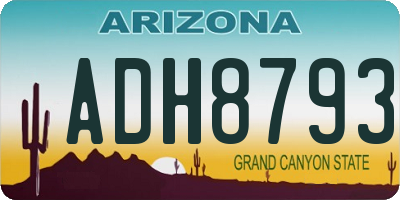 AZ license plate ADH8793