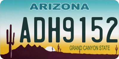 AZ license plate ADH9152