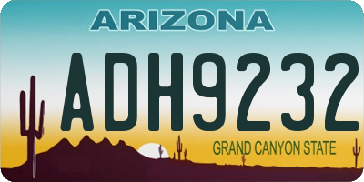 AZ license plate ADH9232