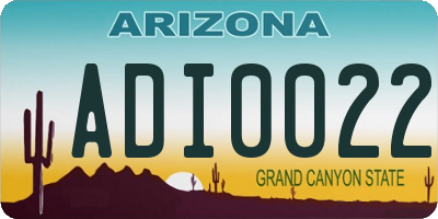 AZ license plate ADI0022