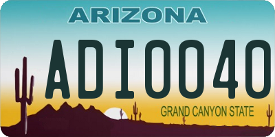 AZ license plate ADI0040
