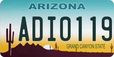 AZ license plate ADI0119