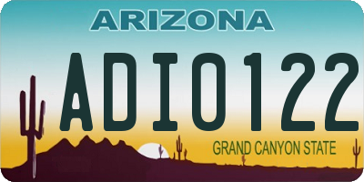 AZ license plate ADI0122